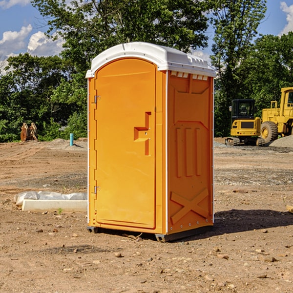 how often are the portable restrooms cleaned and serviced during a rental period in DeWitt AR